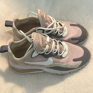 Nike Air Max 270 React Women's Running Shoes Size 6 Plum Chalk White Stone